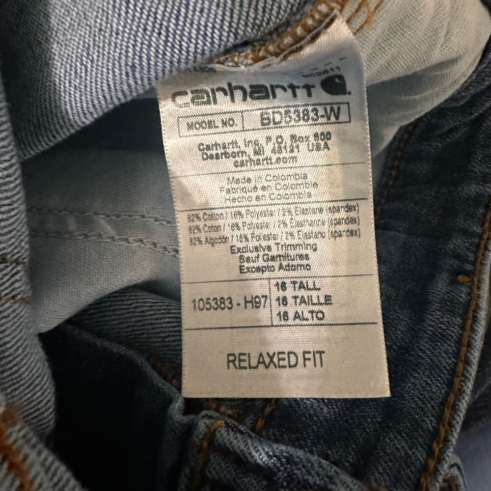 Carhartt Women's Medium Blue Wash High Rise Jeans Size 16 Tall - Picture 6 of 6